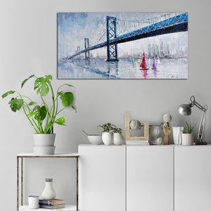 Blue Bridge Seascape Painting - paintingsonline.com.au