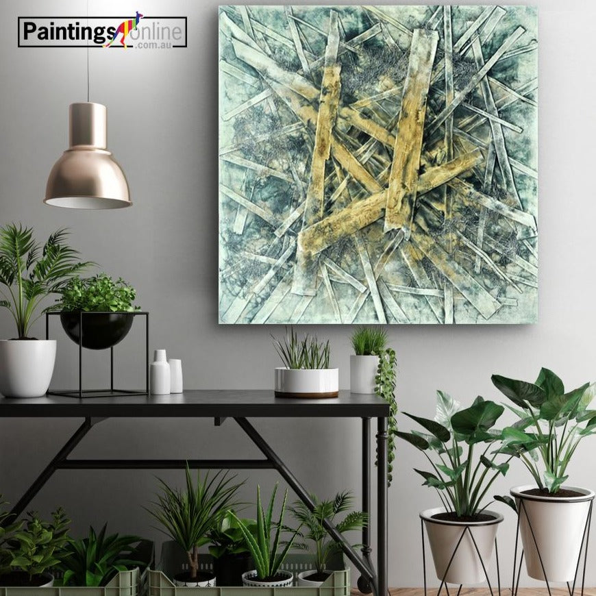 Floating Planks Mix Media Abstract - paintingsonline.com.au