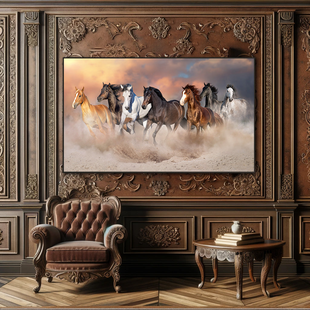 Wild Autumn Gallop Artwork 180x90 CM - paintingsonline.com.au