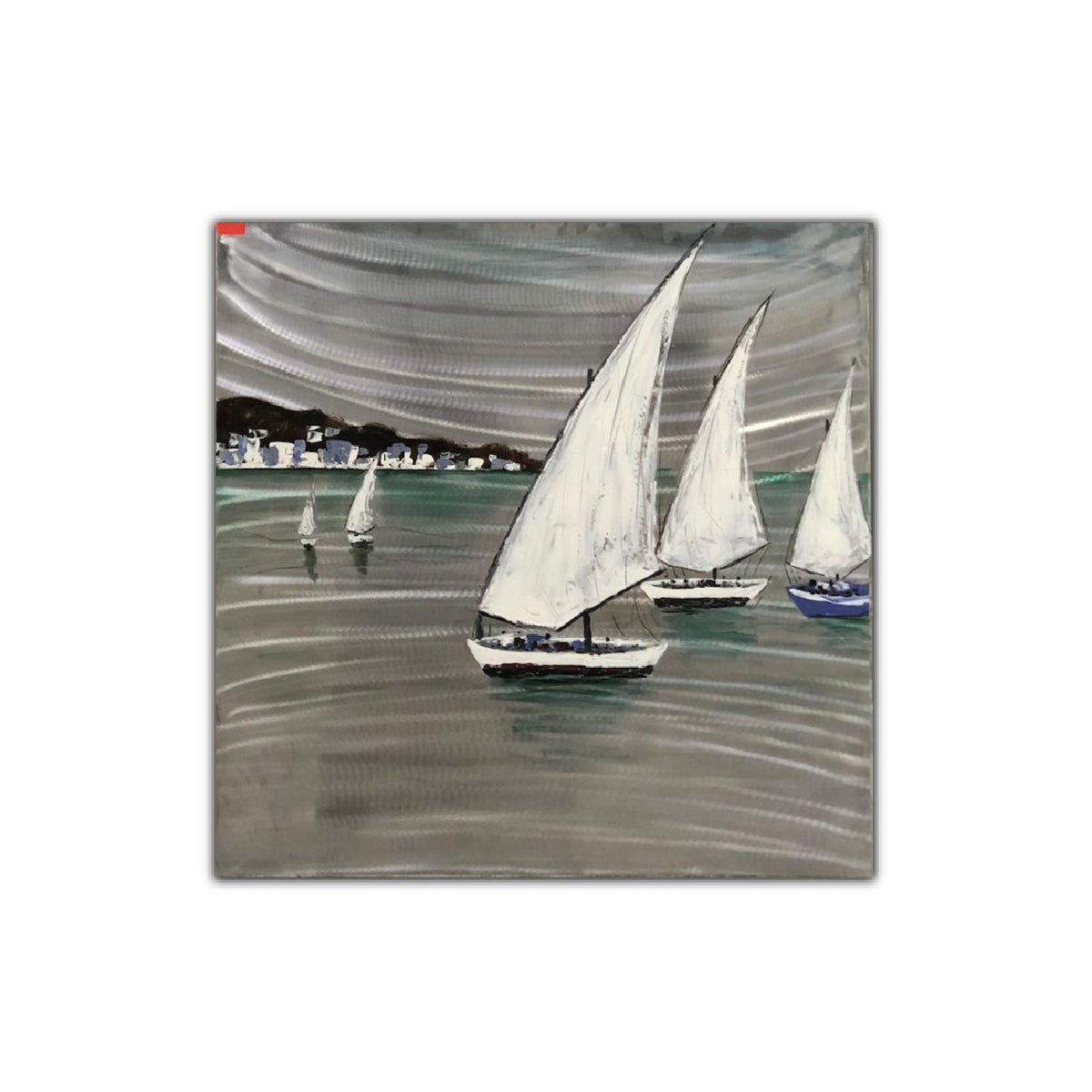 Boat Race, Oil Painting On Metallic  Canvas