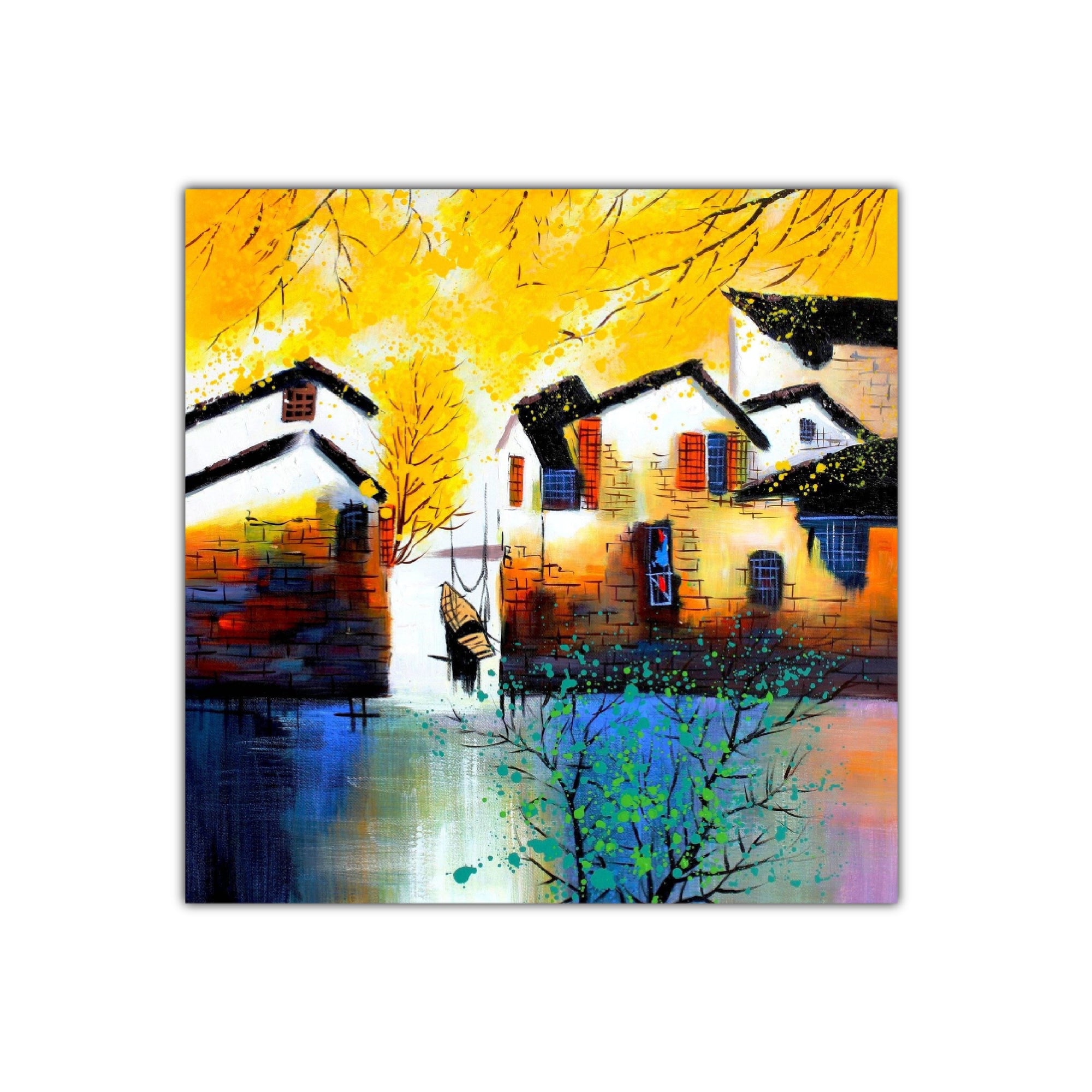 Houses By The River - paintingsonline.com.au