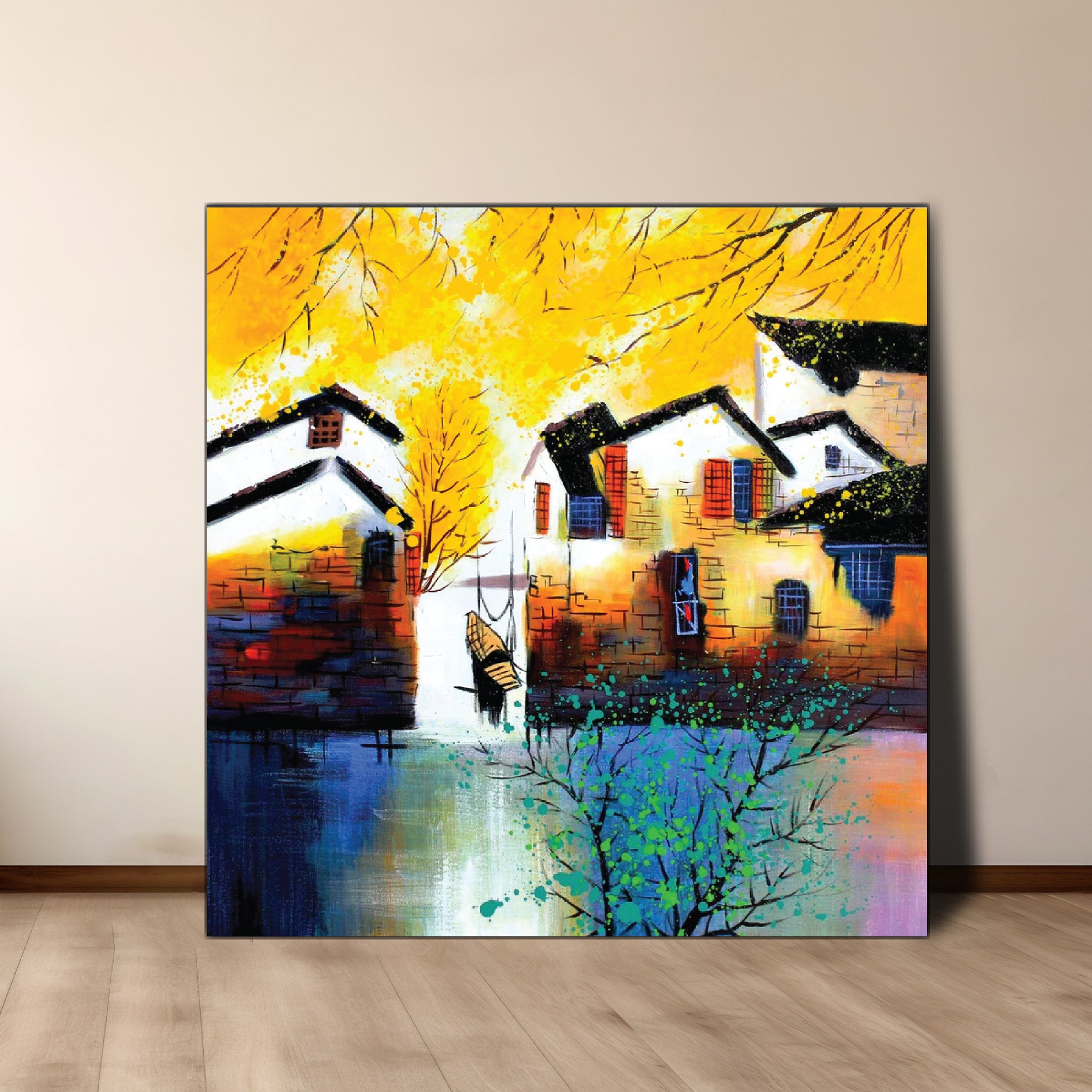 Houses By The River - paintingsonline.com.au