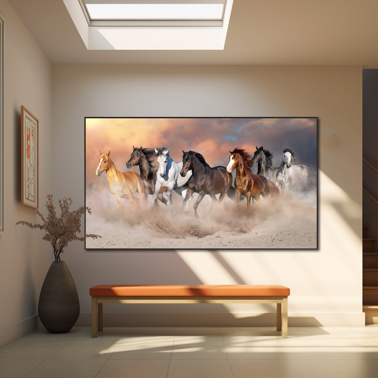 Wild Autumn Gallop Artwork 180x90 CM - paintingsonline.com.au