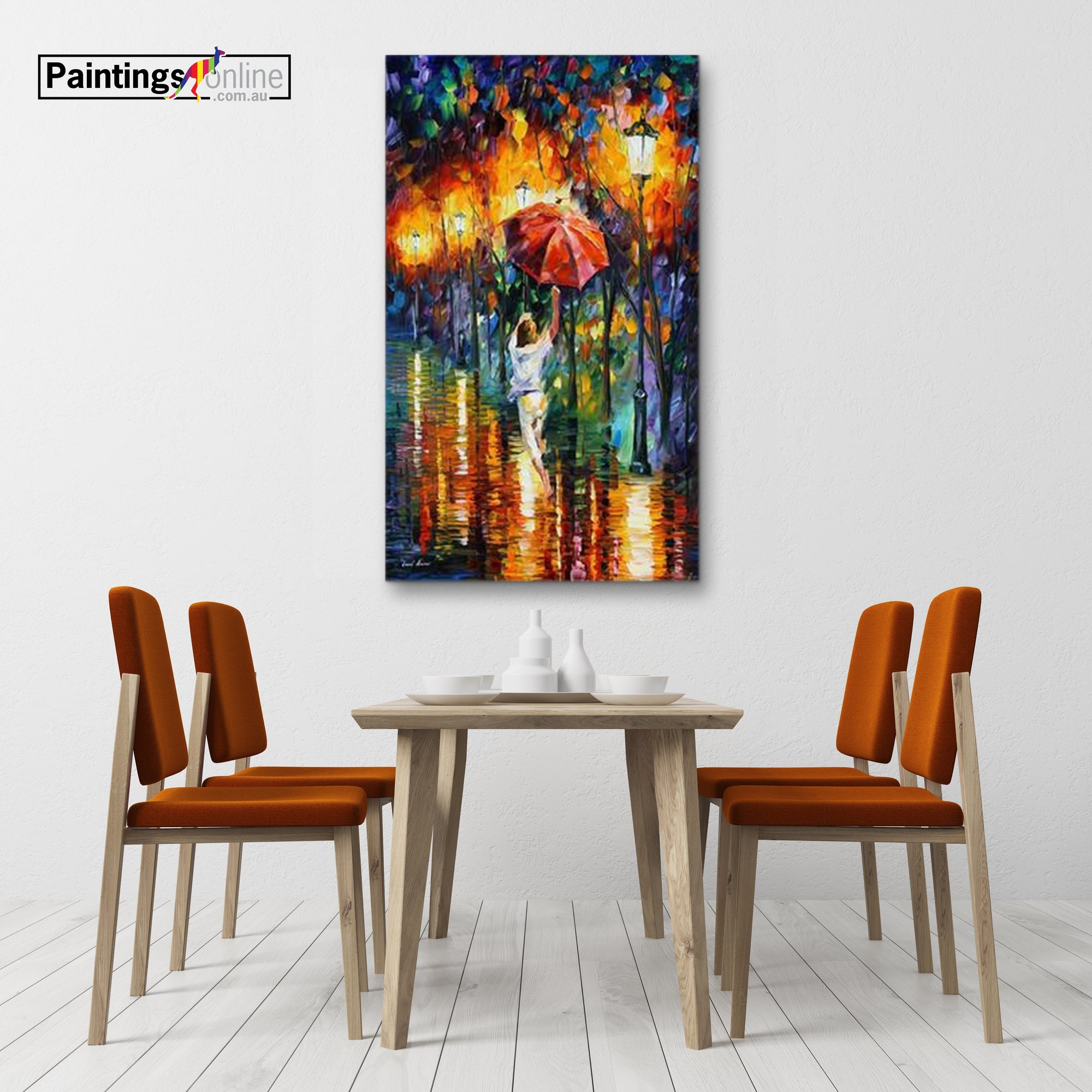 Stroll in downpour - paintingsonline.com.au