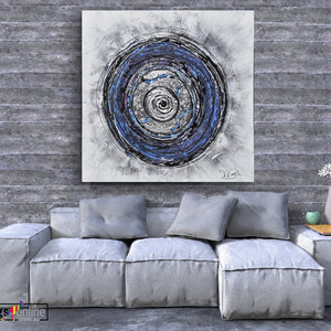 Blue Spiral Mix Media Abstract - paintingsonline.com.au