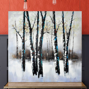 Snow White Trees Oil Painting - paintingsonline.com.au