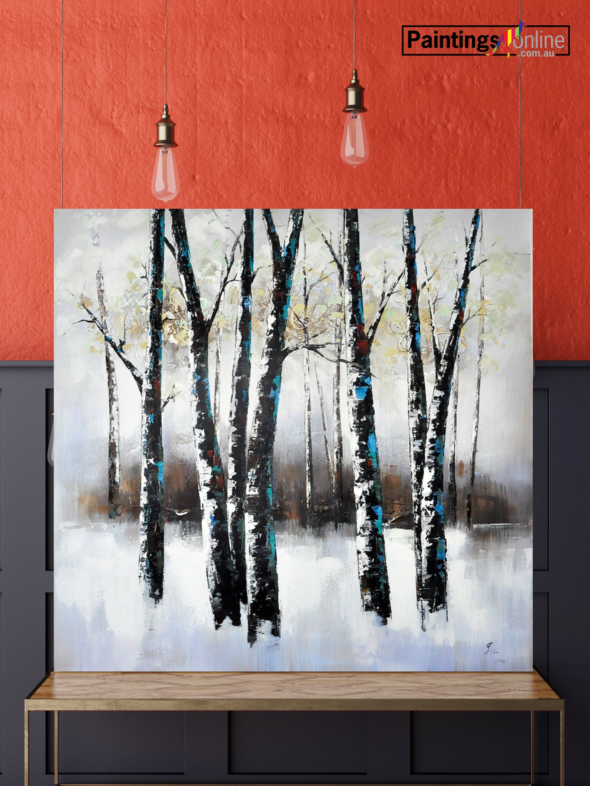 Snow White Trees Oil Painting - paintingsonline.com.au