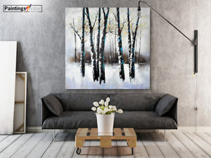 Snow White Trees Oil Painting - paintingsonline.com.au