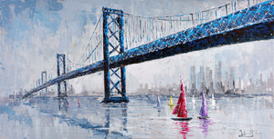 Blue Bridge Seascape Painting - paintingsonline.com.au