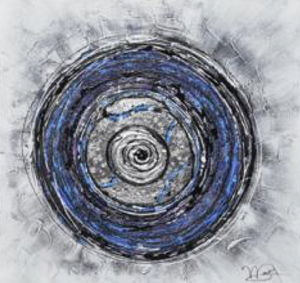 Blue Spiral Mix Media Abstract - paintingsonline.com.au