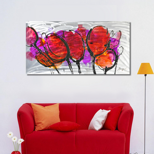 Pink Poppy on Metal Canvas - paintingsonline.com.au